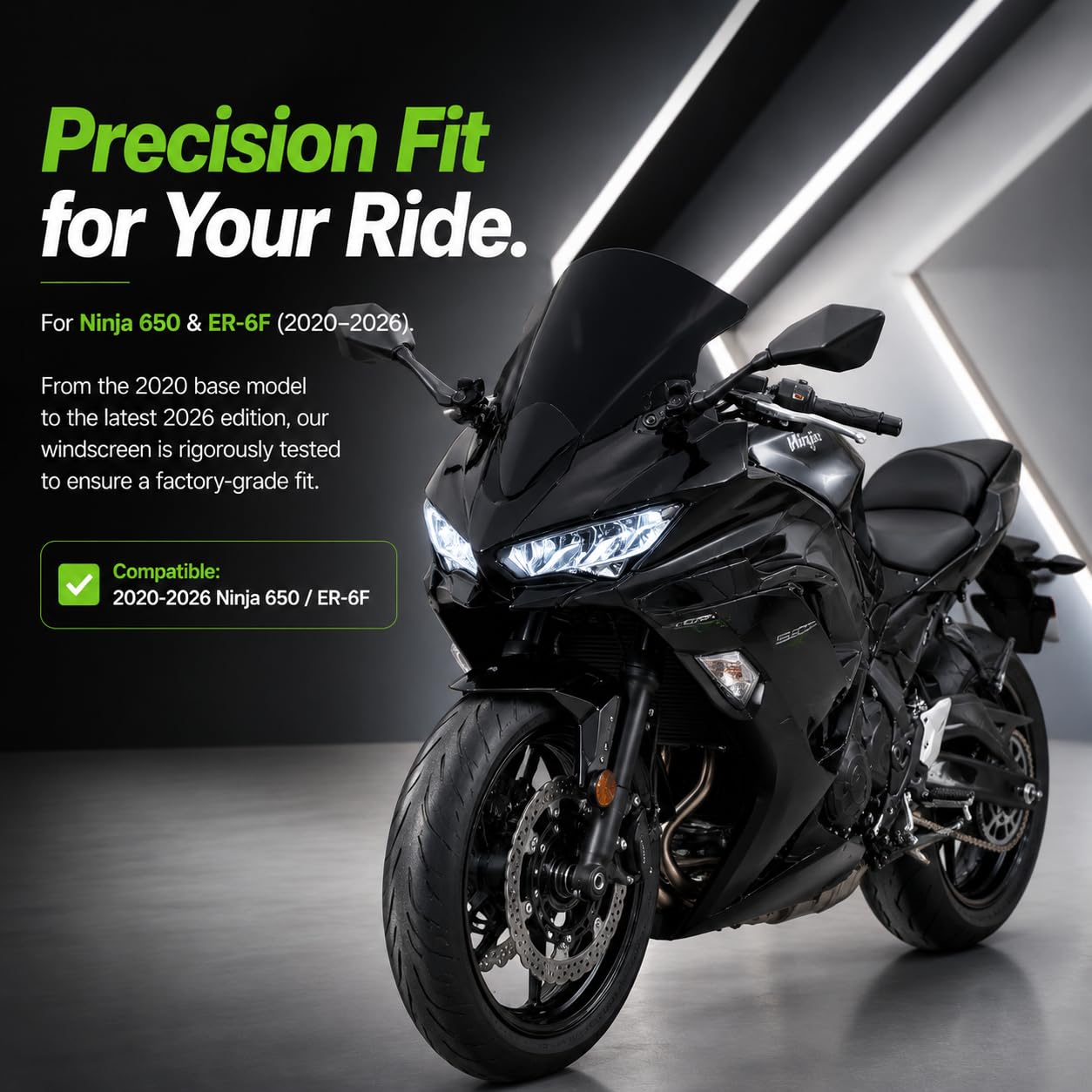 Amazon.com: Windshield for Ninja 650 ER6F 2020-2026 - PSLER